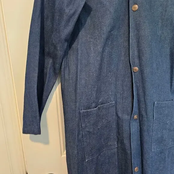 Vintage American West Denim Jacket 80s Womens Small Ranch Coat Western Chore - Picture 4 of 11